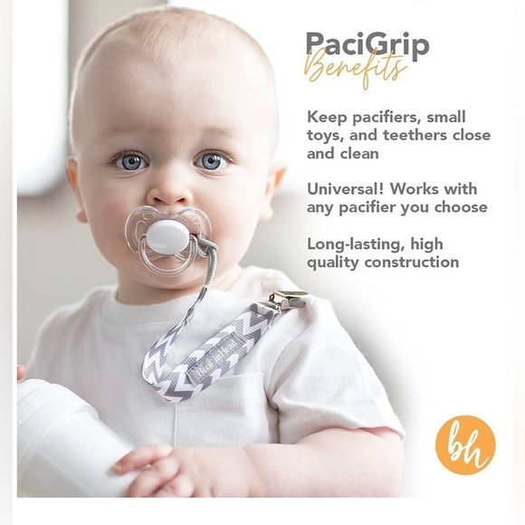 4pack BooginHead Pacifier Clip Pacifier Holder PaciGrip Pink Rainbows new - Picture 5 of 12